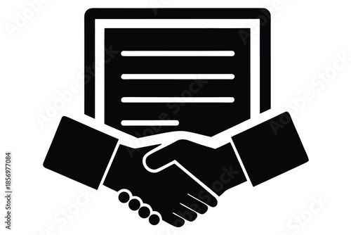 contract agreement vector icon silhouette