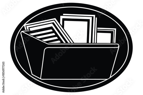 archive folder vector icon silhouette
