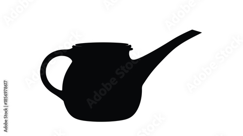 A striking black silhouette of an oil can a vintage design silhouette
