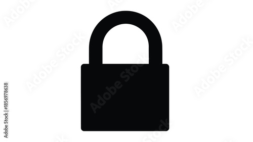 Simple black padlock graphic design a secure symbol in silhouette
