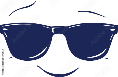 Happy face with sunglasses art draw