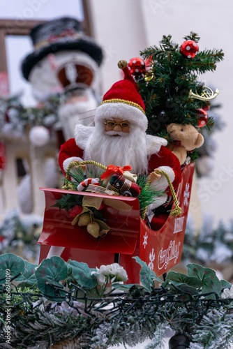 Decoration on the streets of the Christmas market in Craiova Romania