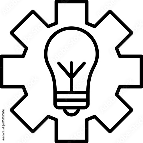 Solution Idea Lightbulb in Gear Icon