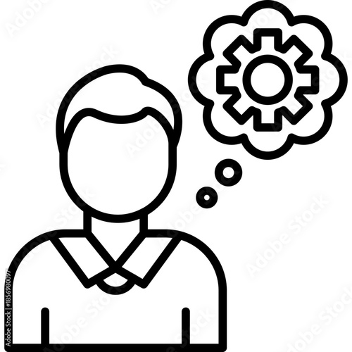 Information Processing Thinking Head Icon