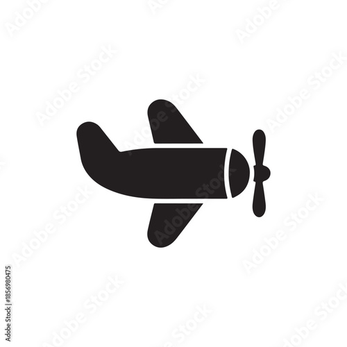 vector silhouette icon of toy airplane
