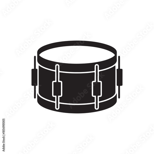vector silhouette icon of street parade drum