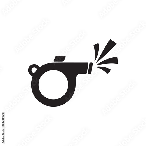 vector silhouette icon of party whistle