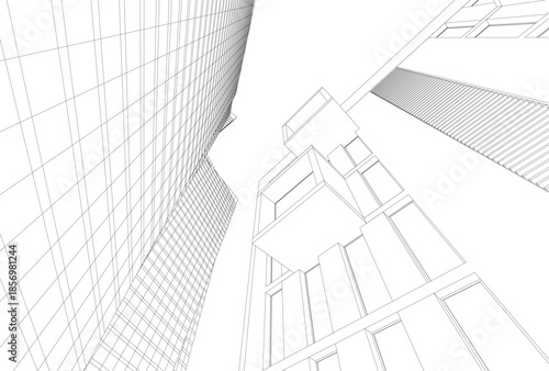 Abstract architecture 3D rendering
