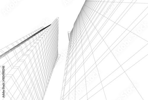 Abstract architecture 3D rendering