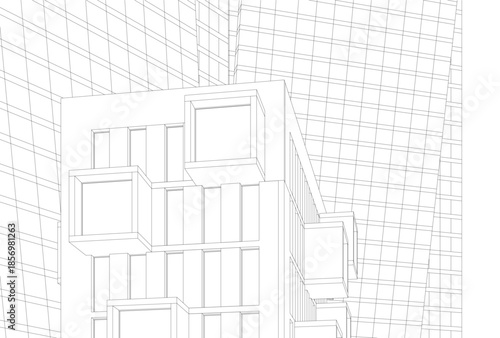 Abstract architecture 3D rendering