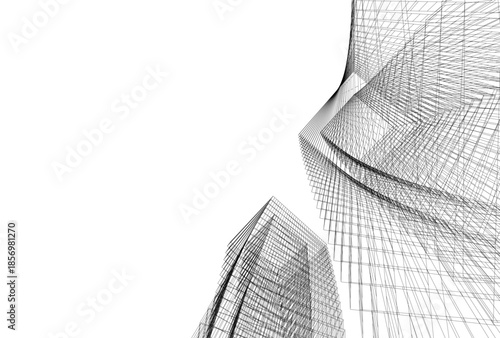 Abstract architecture 3D rendering