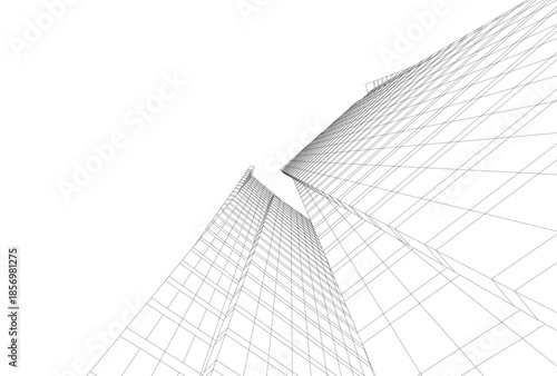 Abstract architecture 3D rendering
