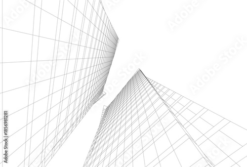 Abstract architecture 3D rendering