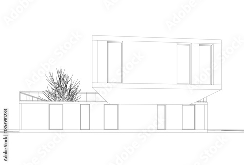 Abstract architecture 3D rendering