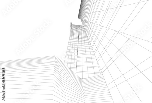 Abstract architecture 3D rendering