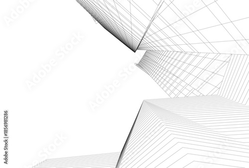 Abstract architecture 3D rendering