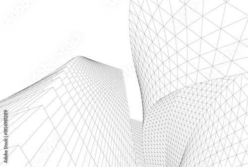 Abstract architecture 3D rendering