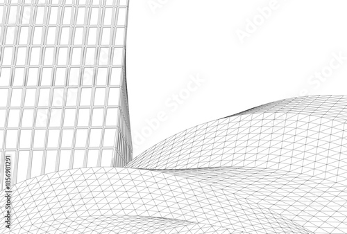 Abstract architecture 3D rendering