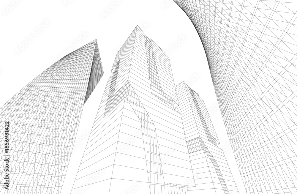 Fototapeta premium Abstract architecture 3D rendering
