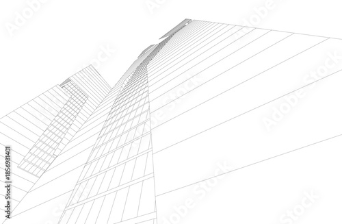 Abstract architecture 3D rendering