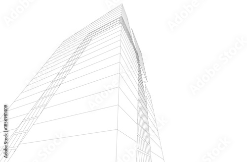 Abstract architecture 3D rendering