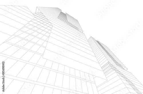 Abstract architecture 3D rendering