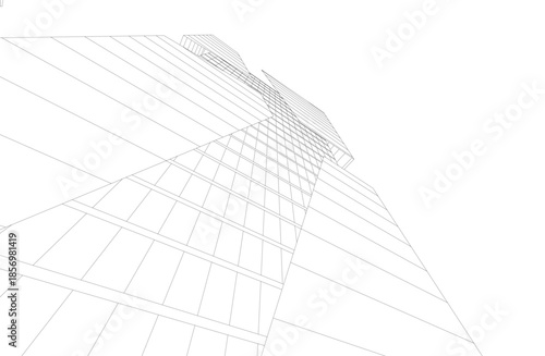 Abstract architecture 3D rendering