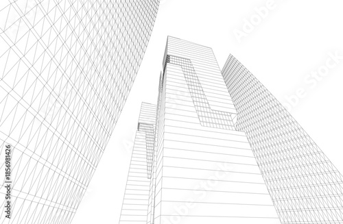 Abstract architecture 3D rendering