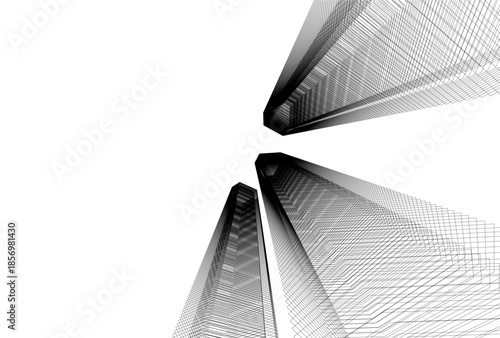 Abstract architecture 3D rendering