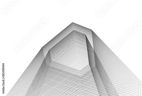 Abstract architecture 3D rendering