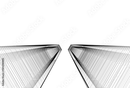 Abstract architecture 3D rendering