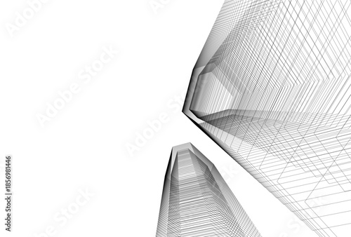 Abstract architecture 3D rendering