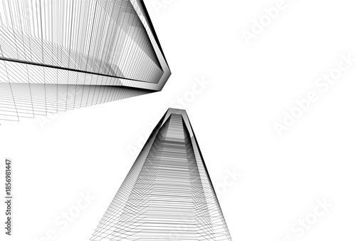 Abstract architecture 3D rendering