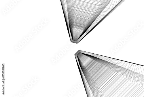 Abstract architecture 3D rendering