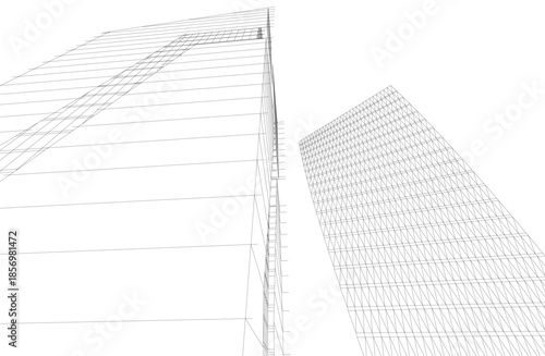 Abstract architecture 3D rendering