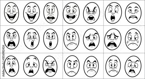 Collection of various emoticon faces.
