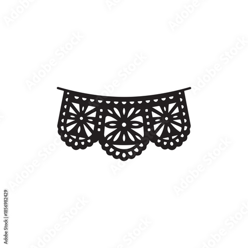 minimal mexican paper banner vector symbol