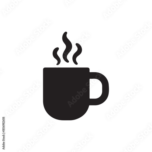 simple hot chocolate cup icon in solid fill style