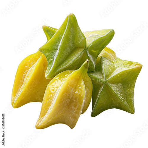 Starfruit cluster isolated on transparent background