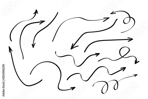 Business element icon in doodle style, arrow, infographic. Isolated vector illustration design. Hand drown business icon. Business idea concept.