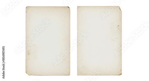 Two old, blank, yellowed paper pages.