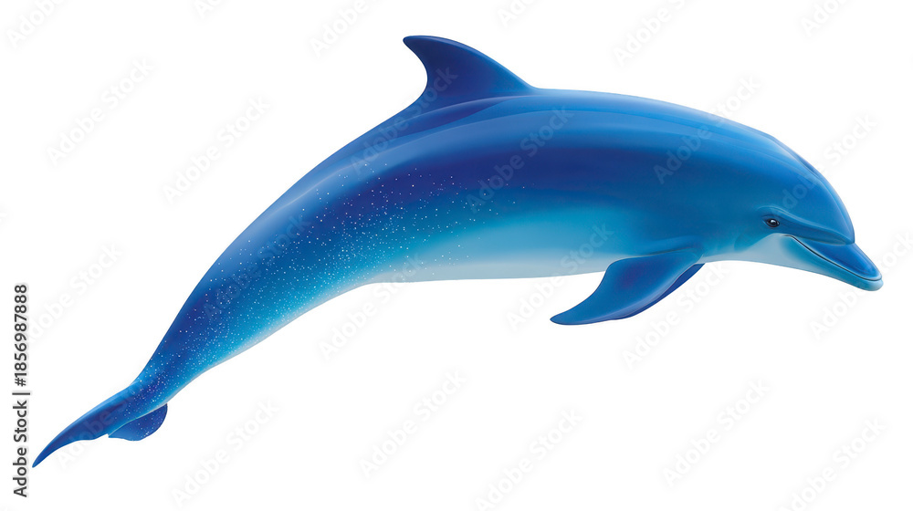 Obraz premium Dolphin marine mammal aquatic animal blue ocean swimming intelligent playful sleek streamlined underwater sea wildlife nature friendly graceful fin tail aquatic life tropical marine mammal