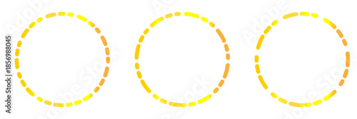 Golden frames, gold circles, dashed gold circles