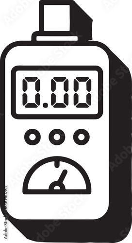 Digital meter with a screen displaying 0.00 and a dial gauge, representing measurement or testing devices also transparent background