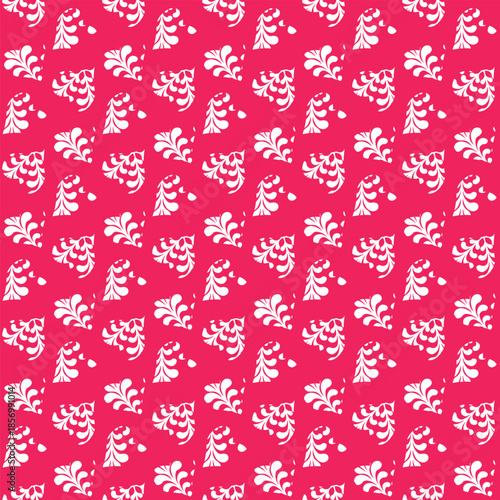 Seamless pattern with pink hearts. Template holiday vector illustration. Design for card, postcard, poster, print, banner. Cartoon colorful hearts on color background.