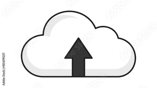 Cloud Upload Icon Vector Illustration - Data Transfer Concept For Cloud Computing And Online Storage - Isolated on transparent background. Technology and Connectivity