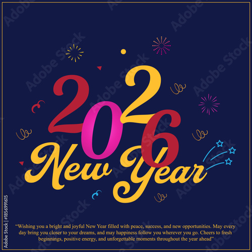 Happy New Year 2026 Design Modern, Festive, and Creative New Year Artwork