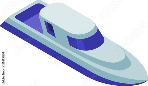 A sleek, modern, futuristic boat designed for speed and leisure