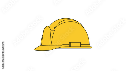 Vector Yellow Construction Hard Hat Safety Helmet for Industrial Work, Engineering, and Architecture projects - isolated on transparent background.