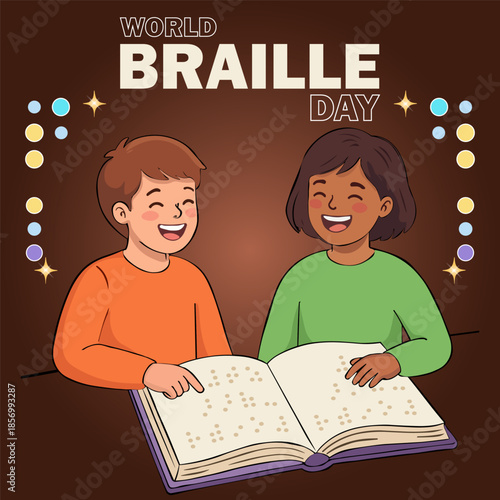World Braille Day Accessibility Awareness Concept